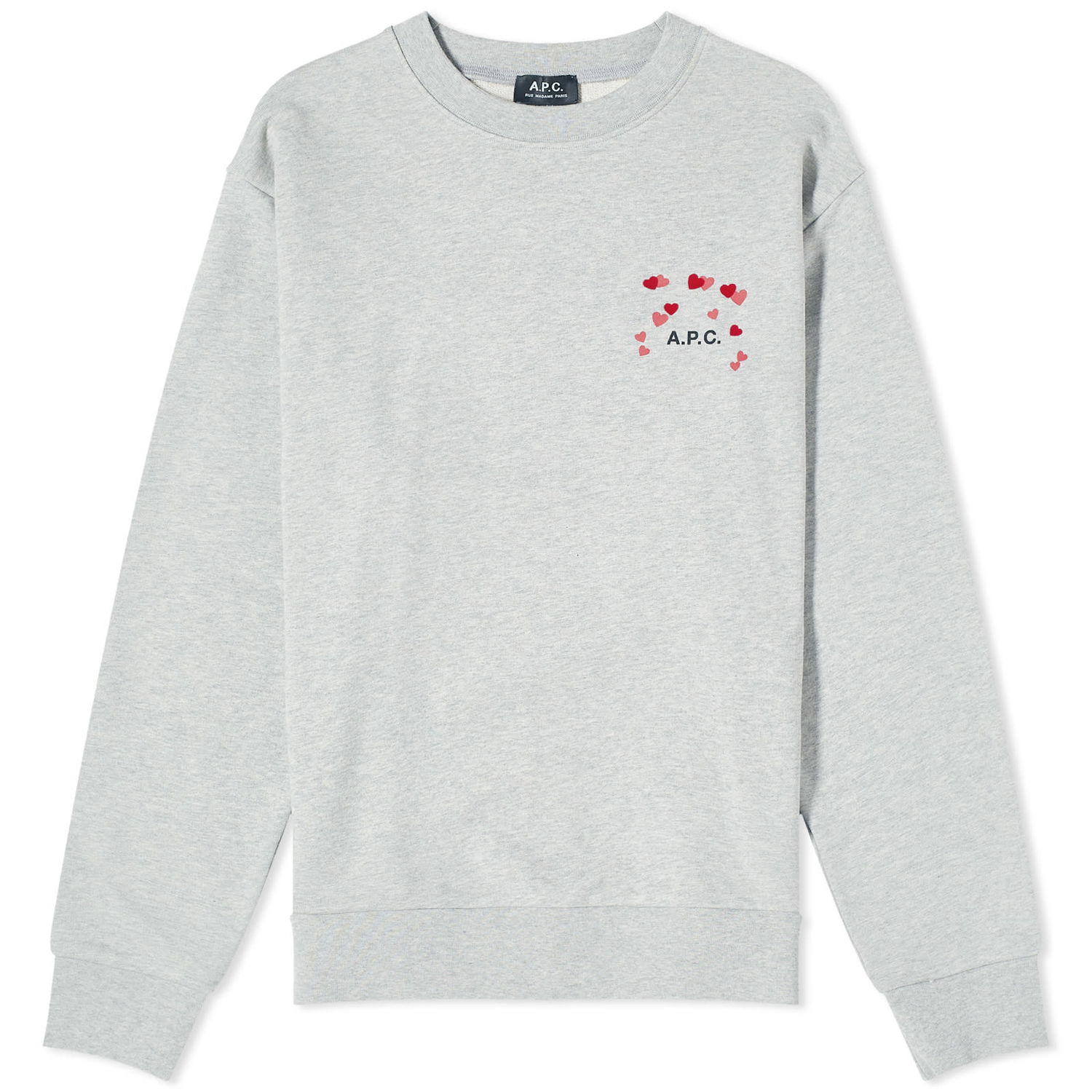Sveter A.P.C. alentines Logo Crewneck Šedá | COEIP-M27895-PLA, 0