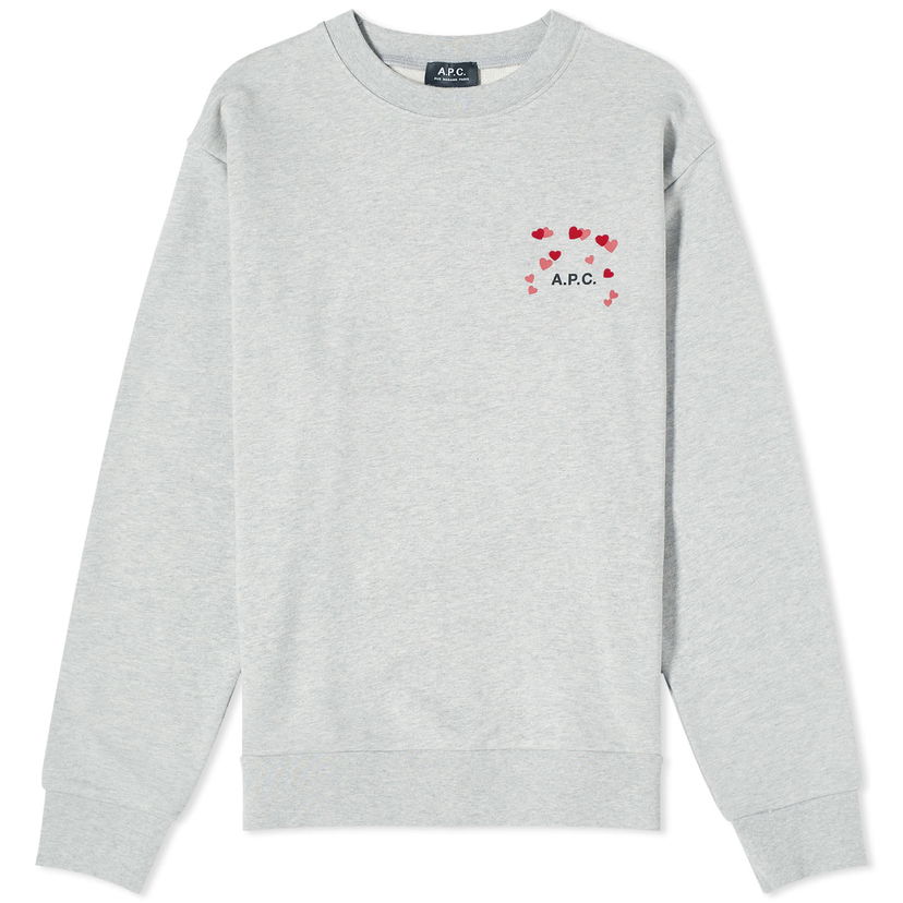 Sveter A.P.C. alentines Logo Crewneck Šedá | COEIP-M27895-PLA