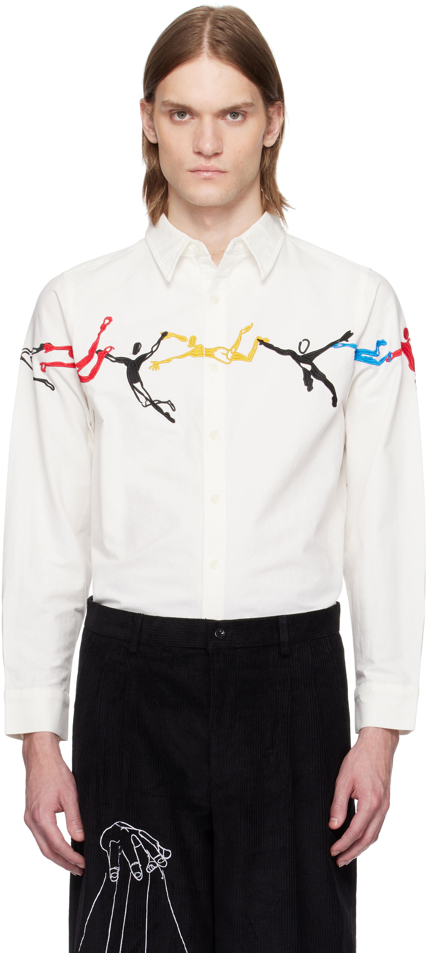 Košeľa KidSuper KidSuper Embroidered Figures Shirt Biela | SS25-LTP-05, 0