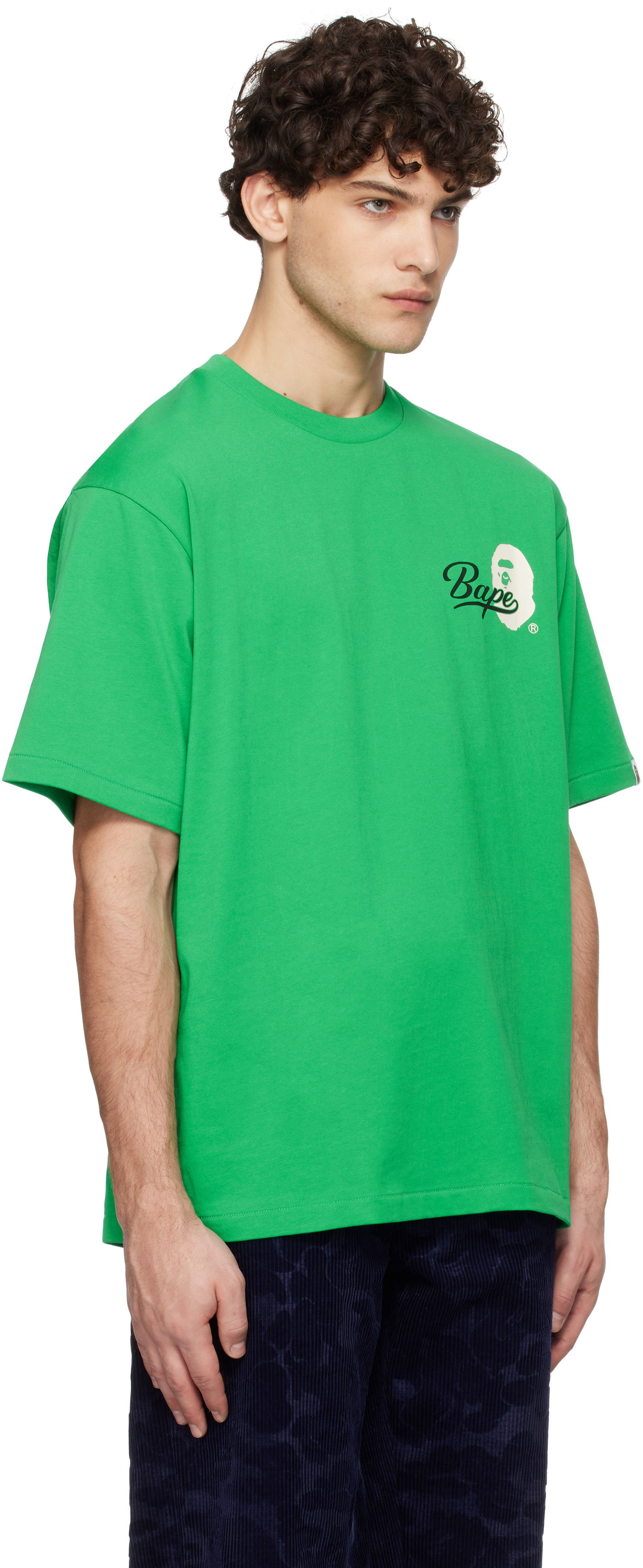 Tričko BAPE Cursive Logo Graphic T-Shirt Zelené | 001TEK801303M, 1