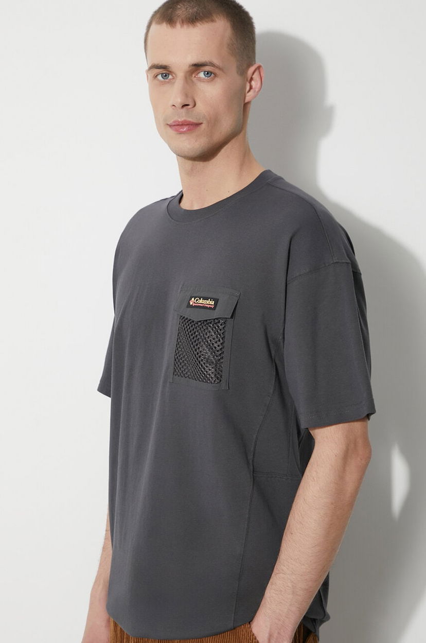 Tričko Columbia Painted Peak T-Shirt with Utility Mesh Pocket Šedá | 2074481
