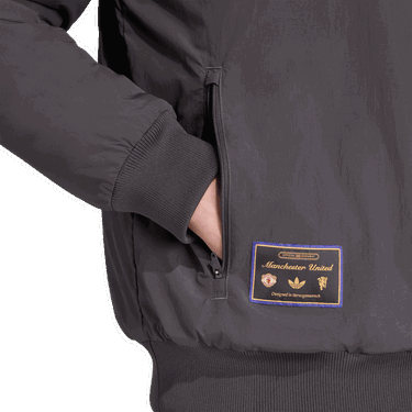 Bomber bunda adidas Performance Manchester United Terrace Icons Bomber Jacket Šedá | JN2831, 2