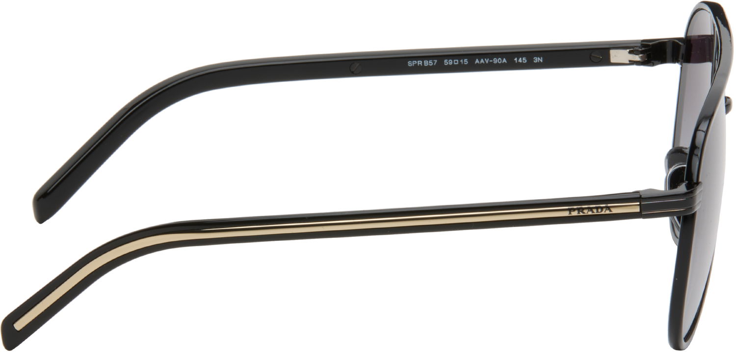 Slnečné okuliare Prada Iconic Metal Plaque Aviator Sunglasses Čierna | 0PR B57S AAV90A59 8056262504383, 1