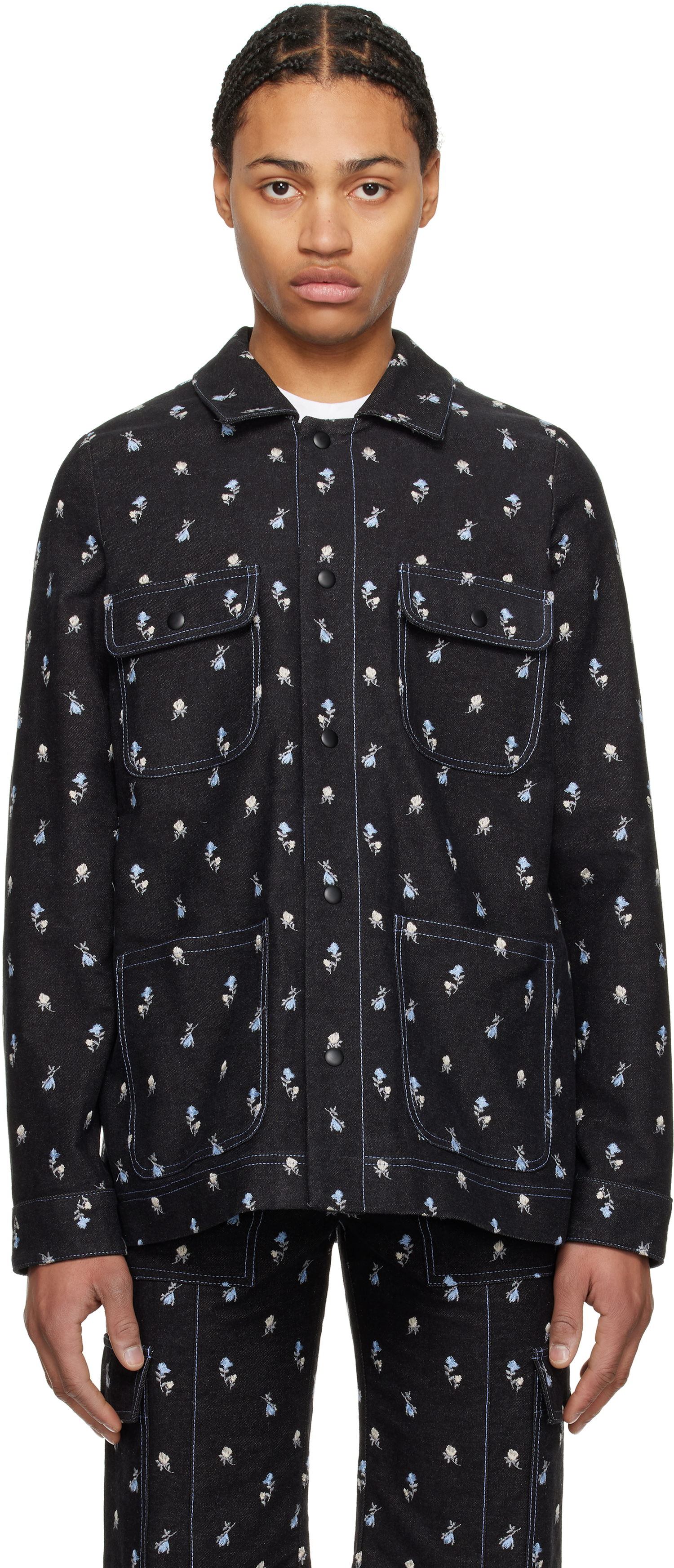 Košeľa Anna Sui Anna Sui Embroidered Roses Barn Jacket Čierna | M1025K33, 0