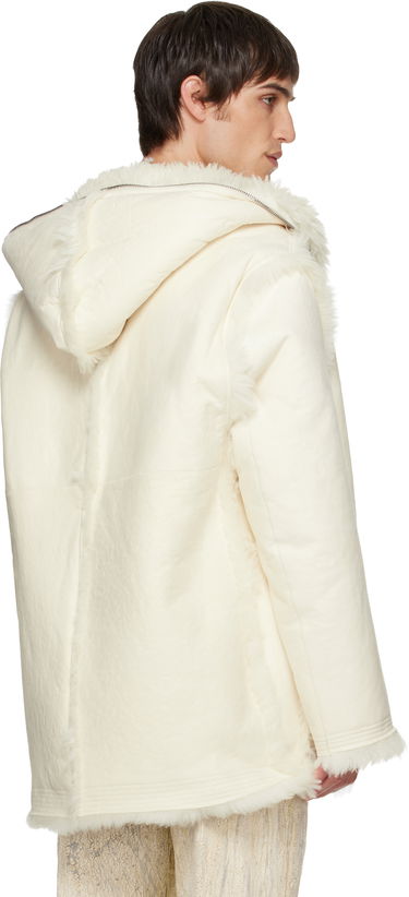 Kabáty Rick Owens Mac Cropped Reversible Shearling Coat Biela | RU02E1769 LSHAR, 2