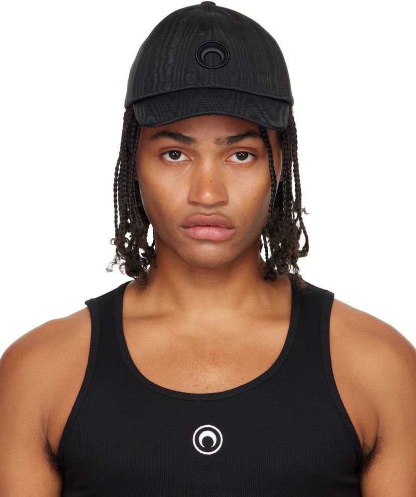 Šiltovka Marine Serre Marine Serre Recycled Moire Baseball Cap Čierna | UHG001ACWOV0030