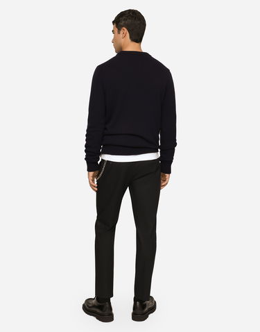 Nohavice Dolce & Gabbana Dolce & Gabbana Stretch Gabardine Trousers 44 Čierna | GY6IETGG825B0665, 2
