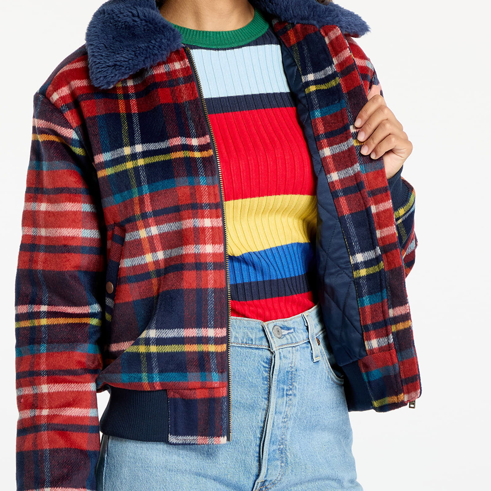 Aviator Jacket Red Tartan