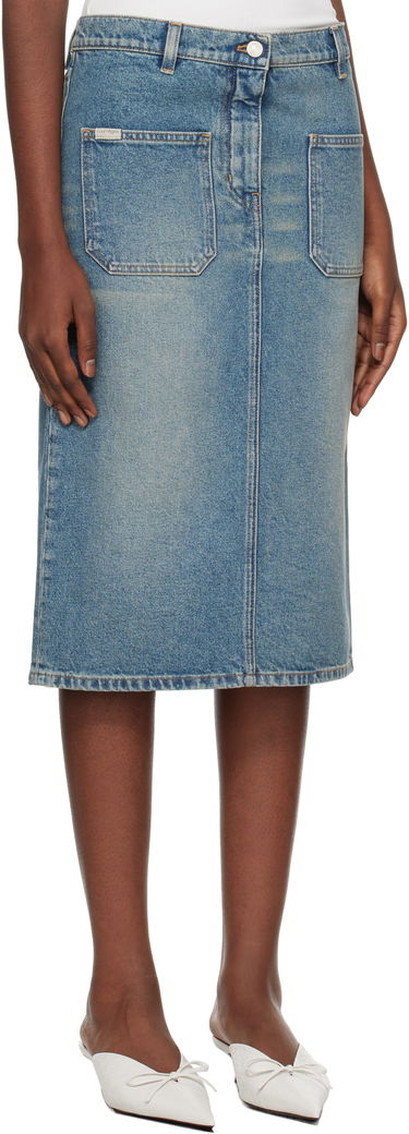 Sukňa Courrèges Faded Denim Midi Skirt Modrá | 324DJU183DE0033, 1