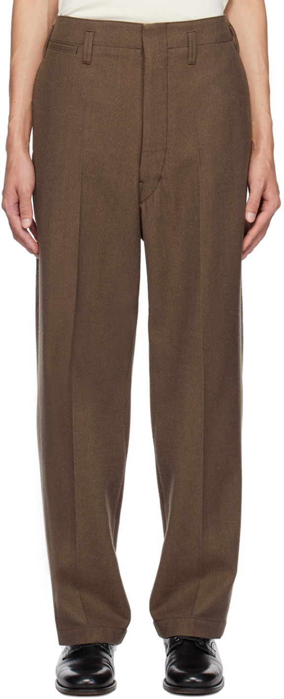 Nohavice LEMAIRE LEMAIRE Maxi Trousers Hnedá | PA1048 LF1108, 0