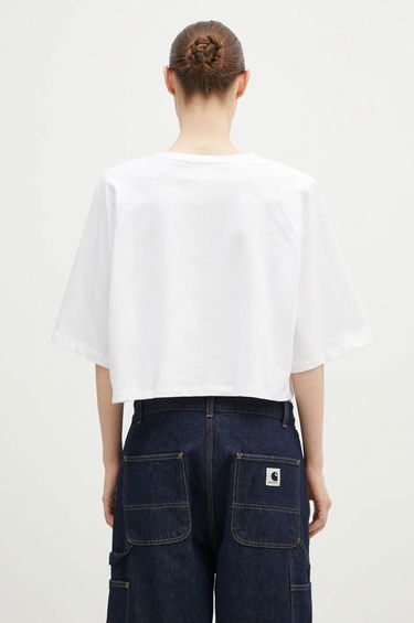 Crop Top Fiorucci Angel Cropped T-Shirt Biela | W01FPTSH106CJ01WH01, 2