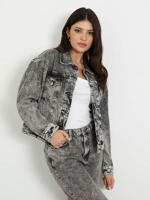 Bunda GUESS Relaxed Fit Denim Jacket Šedá | W4RN62D56B3, 0