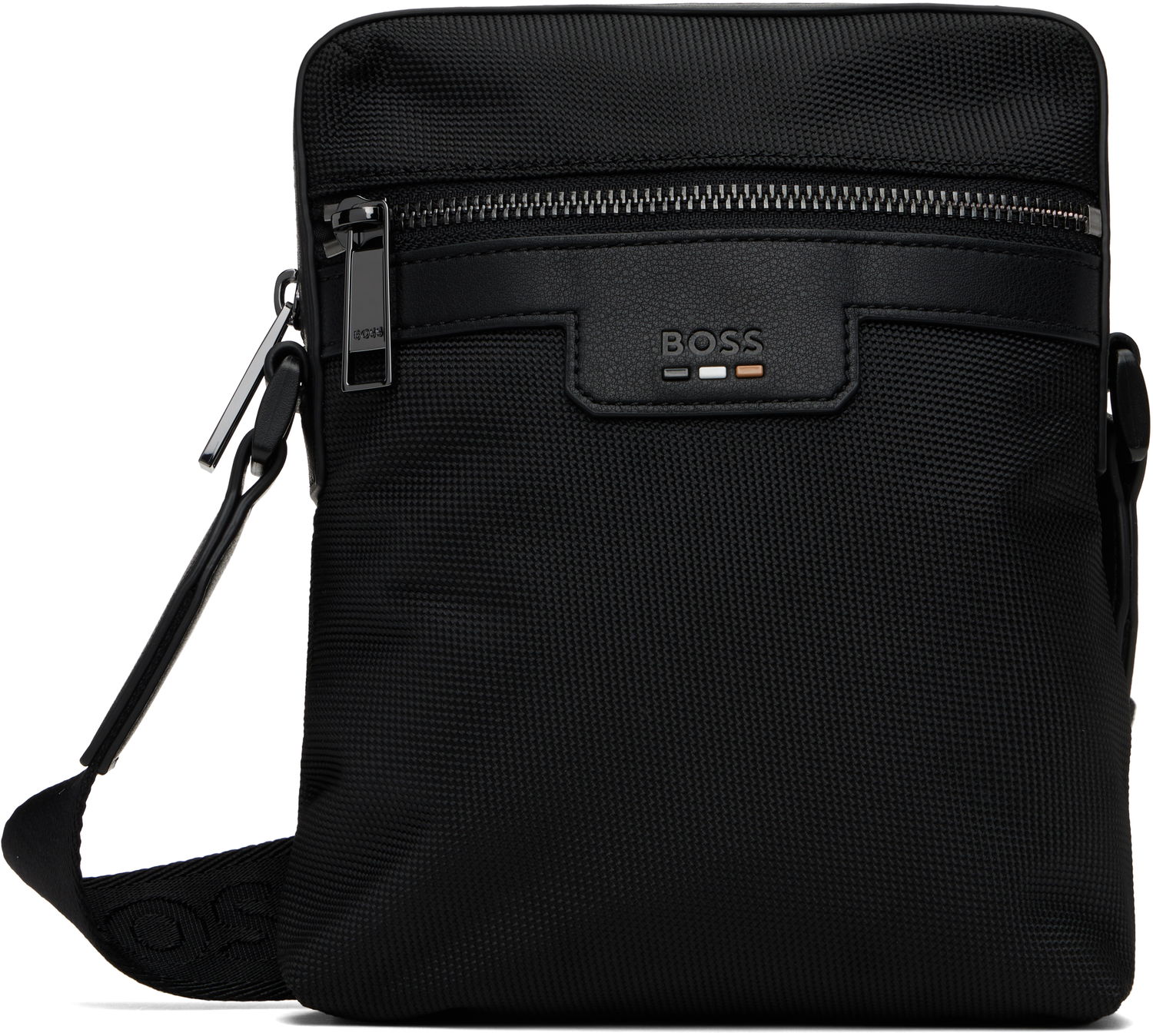 Taška cez rameno BOSS Embossed-Logo Bag Čierna | 50536169, 0