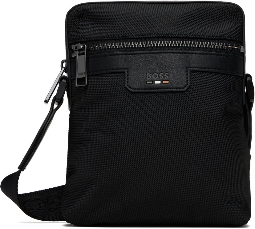 Taška cez rameno BOSS Embossed-Logo Bag Čierna | 50536169