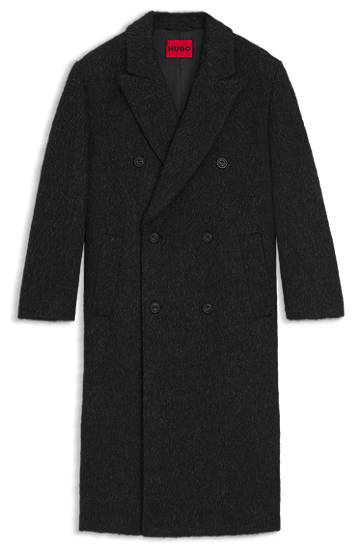 Kabáty BOSS Double-breasted relaxed-fit coat with wool and alpaca Čierna | 50549270