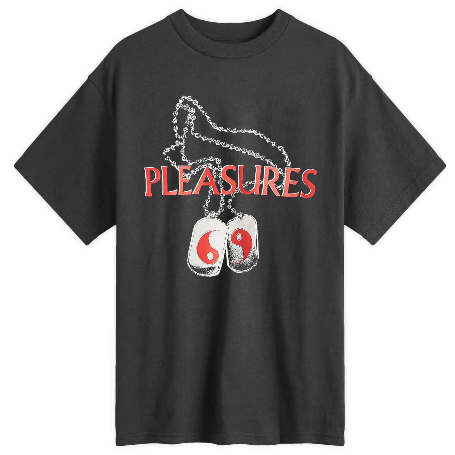 Tričko Pleasures Dog Tags Graphic T-Shirt Čierna | P24W049-BLACK, 0