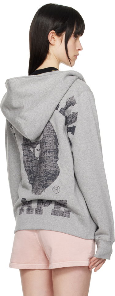 Mikina BAPE A Bathing Ape Over Print Full Zip Hoodie Šedá | 001ZPK801002M, 2