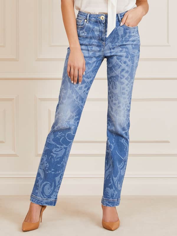 Nohavice GUESS Marciano Paisley Denim Pant Tyrkysová | 3GGA049897Z, 0
