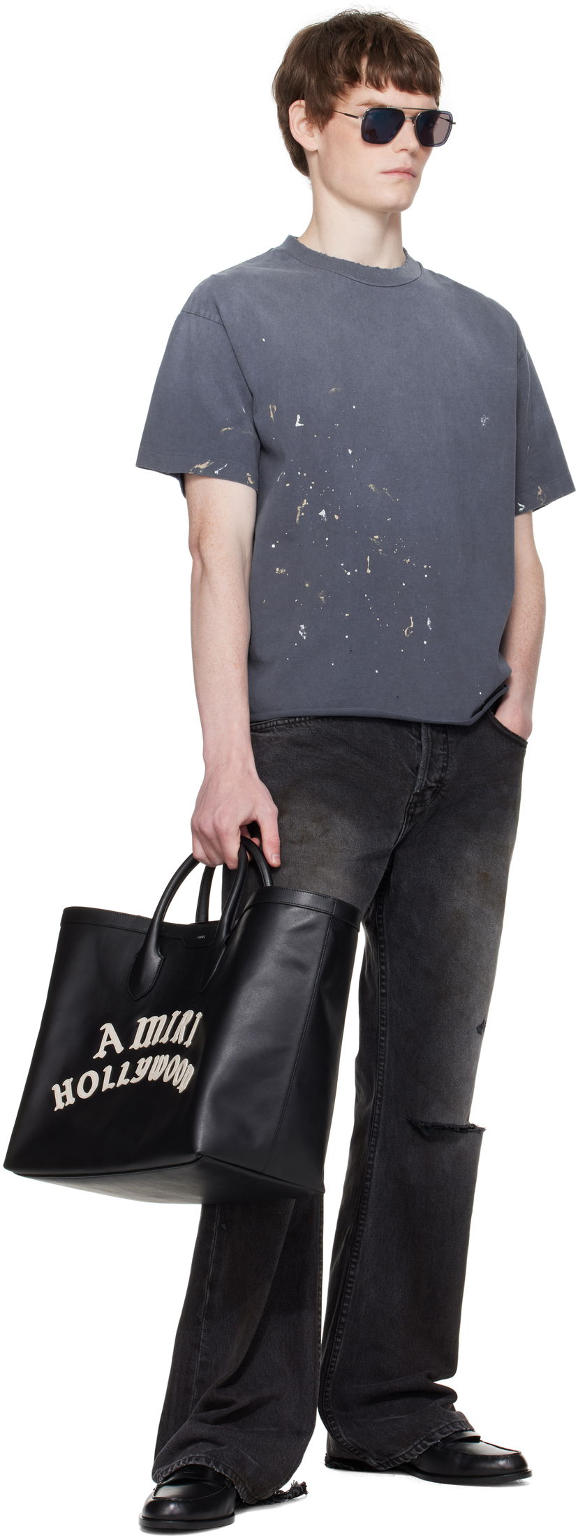 Tote bag AMIRI AMIRI Hollywood Leather Tote Bag Šedá | AMBGTO1015