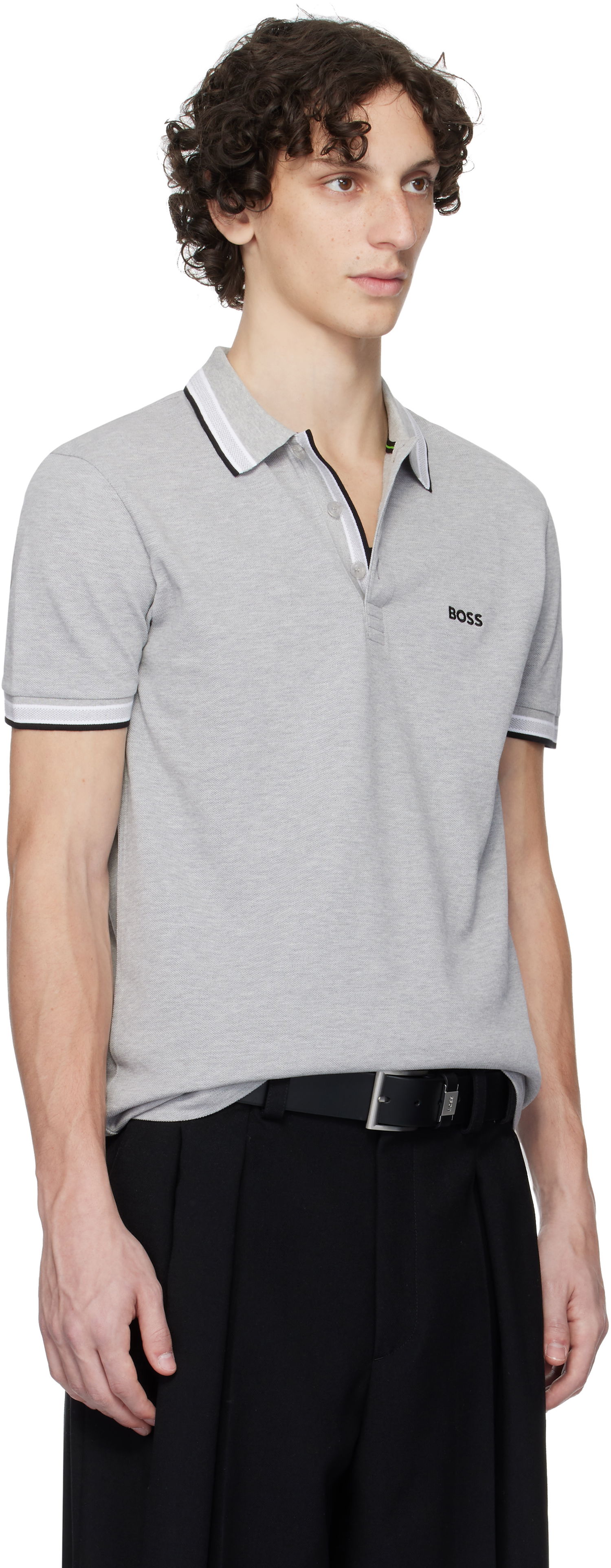 Polo tričko BOSS Striped Polo Shirt Navy | 50469055, 1