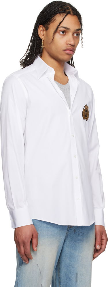 Košeľa Dolce & Gabbana Dolce&Gabbana Heraldic Patch Cotton Shirt Biela | G5ML1ZGI757, 1