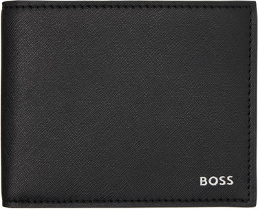 Peňaženka BOSS Leather Trifold Wallet Čierna | 50536727, 0