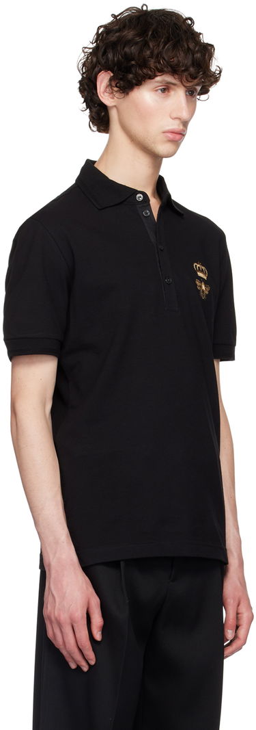 Polo tričko Dolce & Gabbana Black Embroidered Polo Čierna | G8LZ1ZG7WUR, 1