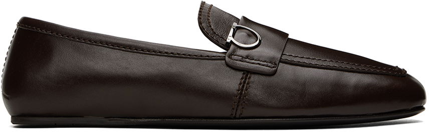 Leather Loafers with Buckle Detail