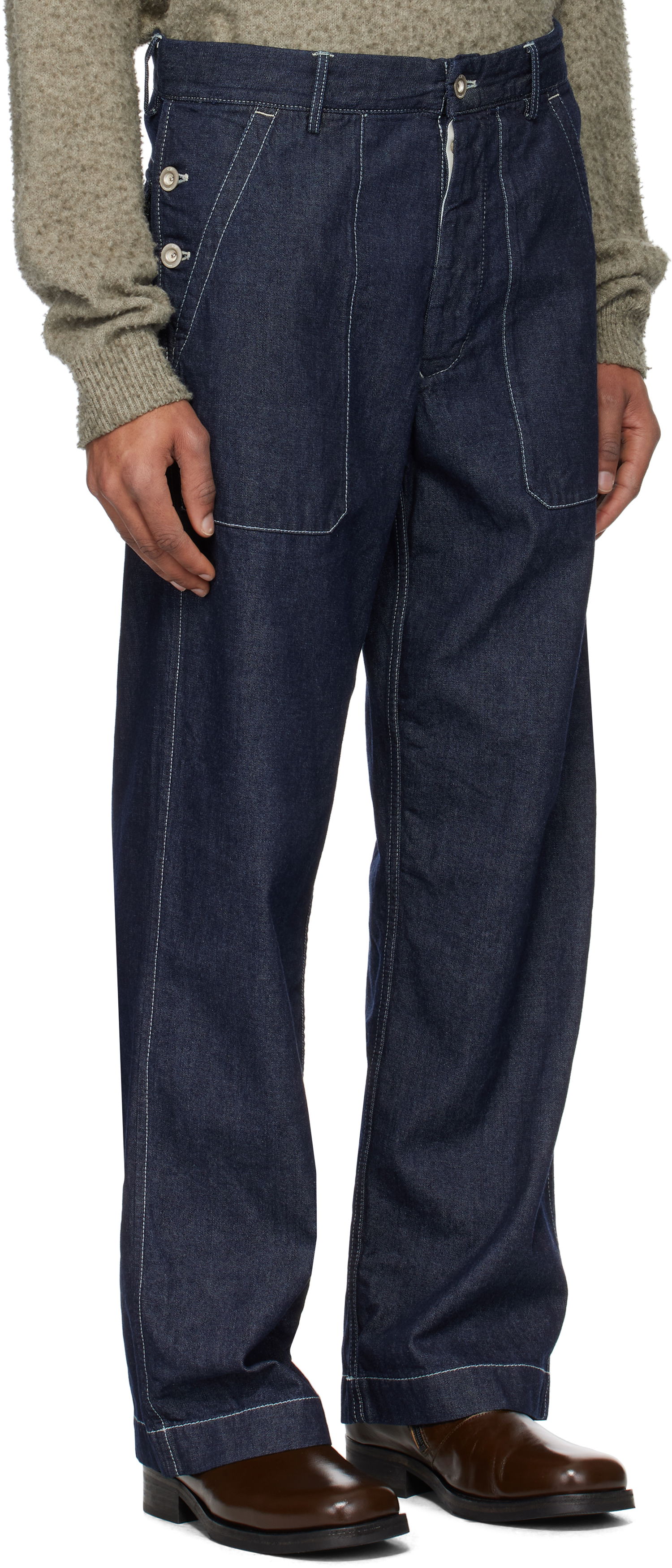 Džínsy C.P. Company C.P. Company Loose Denim Jeans Modrá | 18CMPA157A-110295W, 1