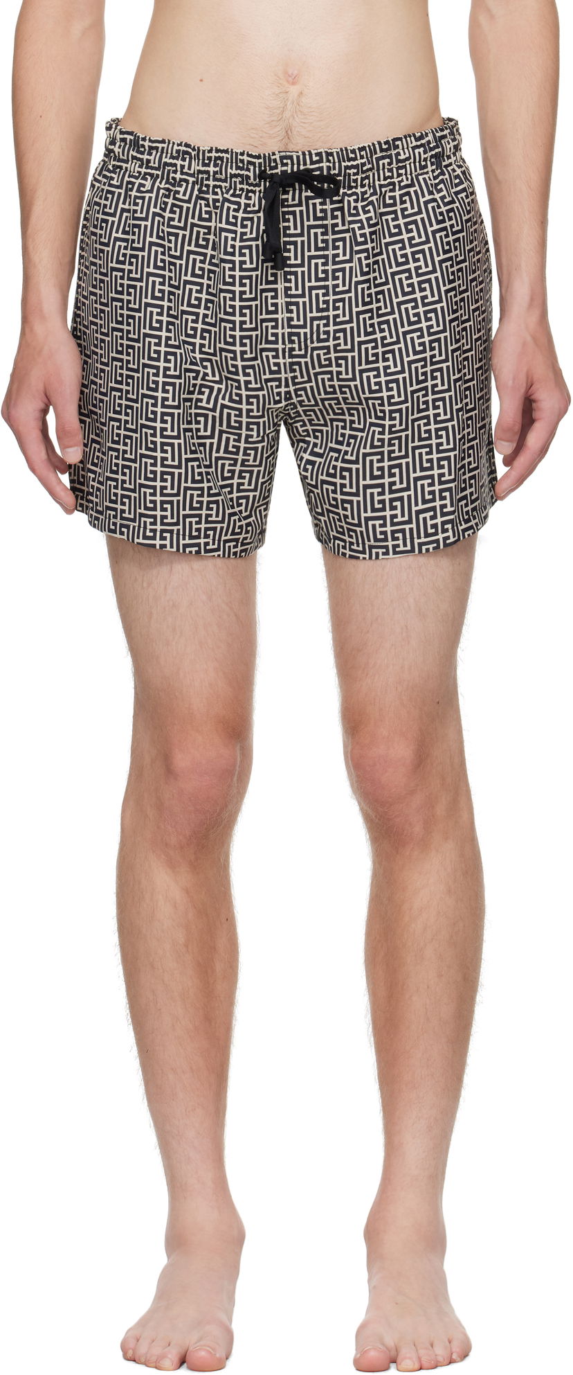 Plavky Balmain Balmain Monogram Swim Shorts Béžová | BWB671500
