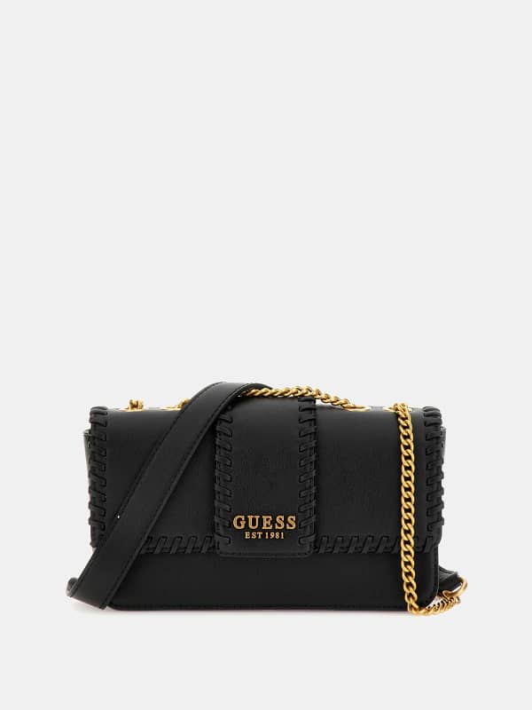 Kabelka GUESS Libera Raised-Seam Crossbody Čierna | HWBA9002210, 0