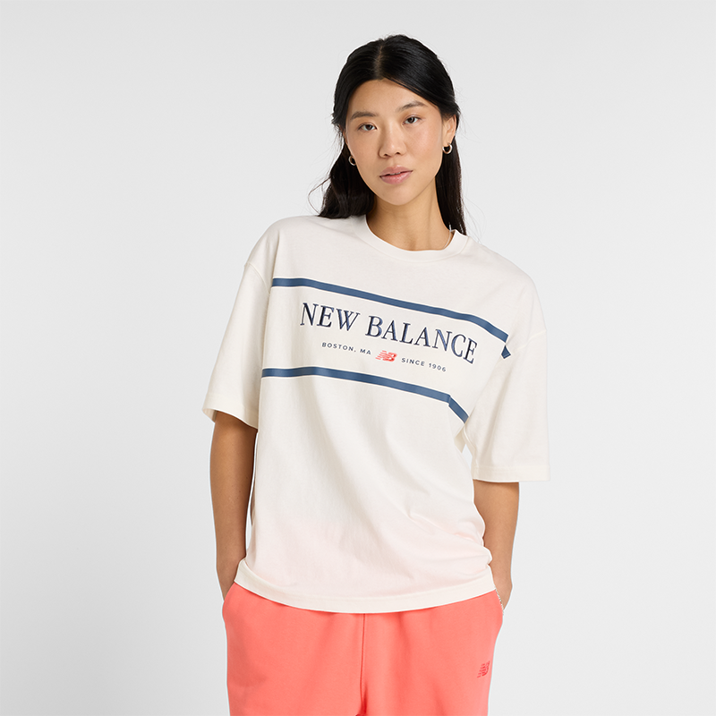Tričko New Balance T-Shirt WT51910 Béžová | NBWT51910SST, 0