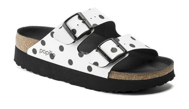 Tenisky a topánky Birkenstock Papillio Arizona Platform BF White Black Dots Narrow Biela | 1015878, 2