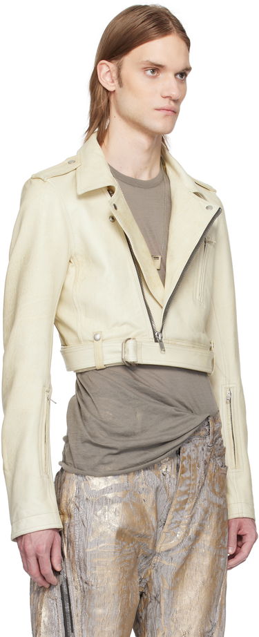 Bunda Rick Owens Rick Owens Hollywood Cropped Stooges Leather Jacket Biela | RR01E5707 LBH, 1