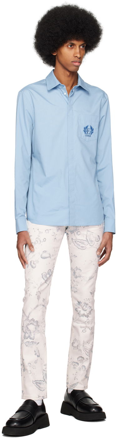 Košeľa Erdem Luke Pocket Light Blue Dress Shirt Modrá | MS23_524MSBCP LUKE SHIRT, 3