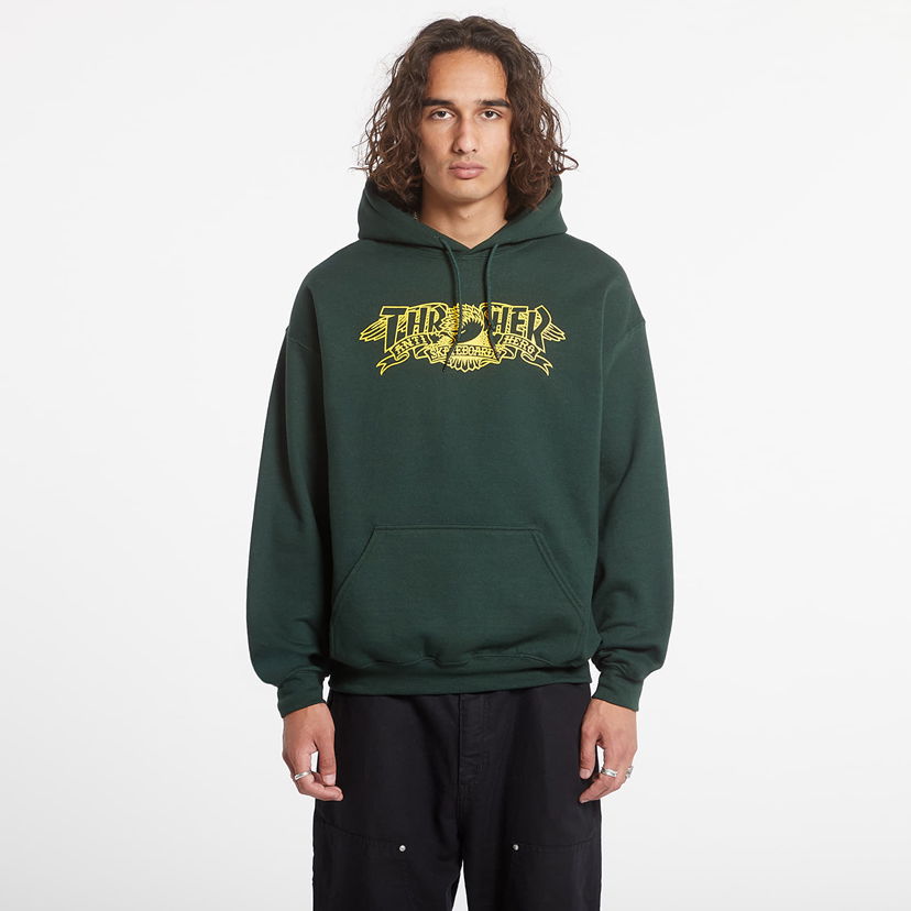 Mikina Thrasher Sweatshirt Hood Mag Banner For. Green Zelené | 145517 Green