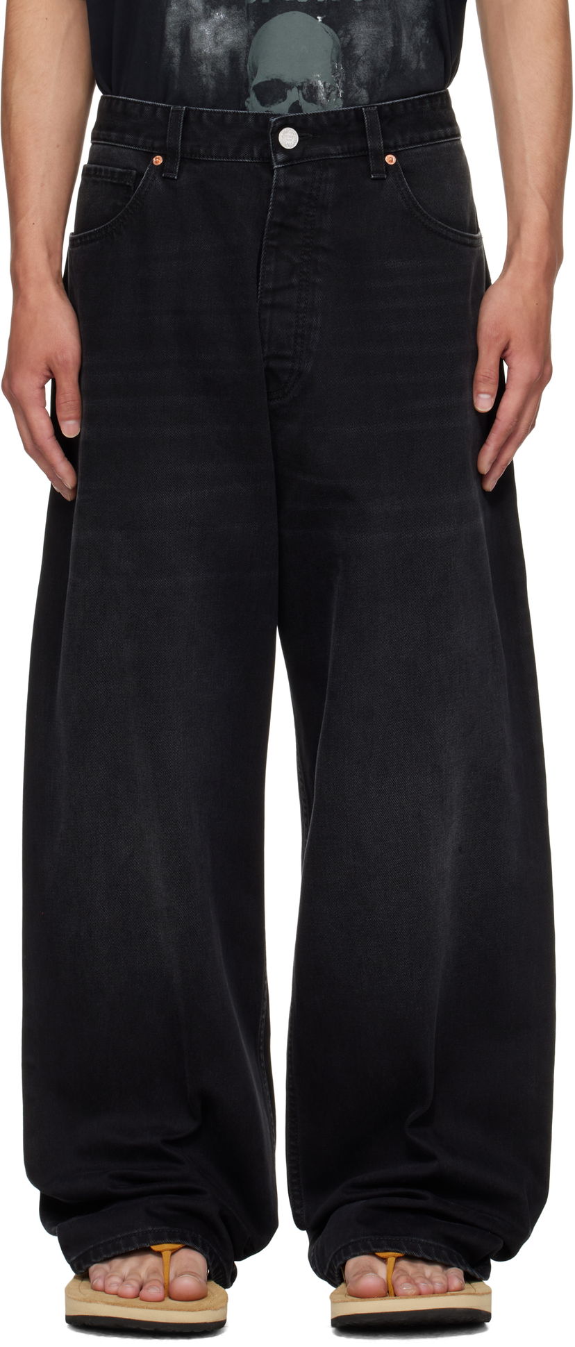 Džínsy VETEMENTS Vetements Anarchy Reworked Wide-Leg Jeans Čierna | UH76DP110B2