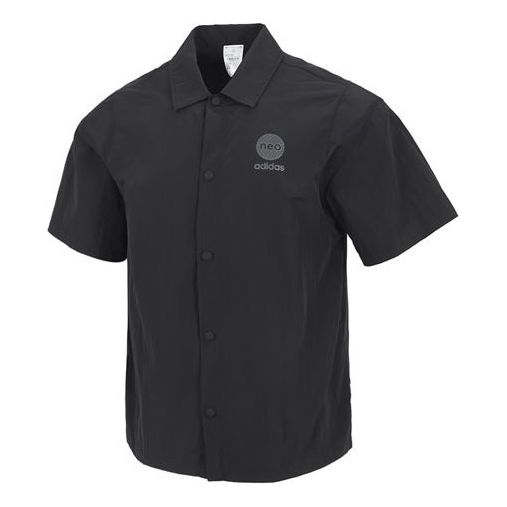 Košeľa adidas Originals Neo Athleisure Casual Short Sleeve Shirt Čierna | HM9977, 0