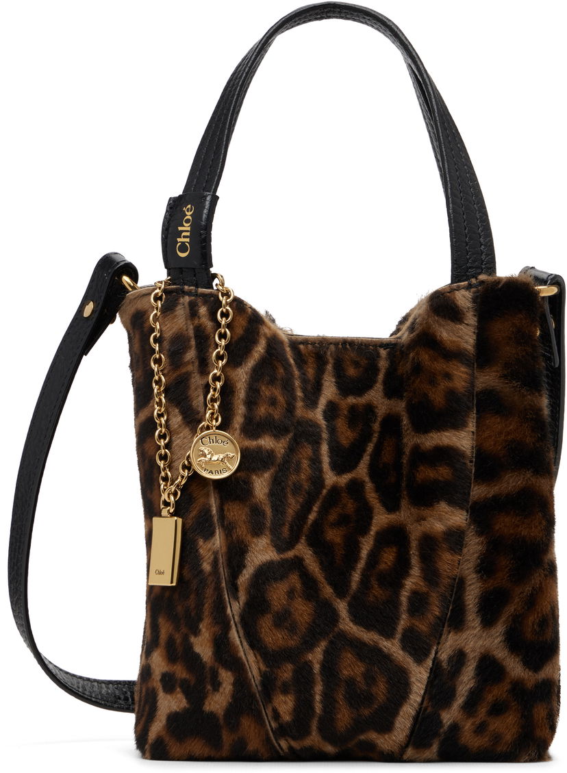 Tote bag CHLOÉ Small Leopard Print Calf-Hair 'Chloé' Spin Tote Rôznofarebný | CH25WS812Q20