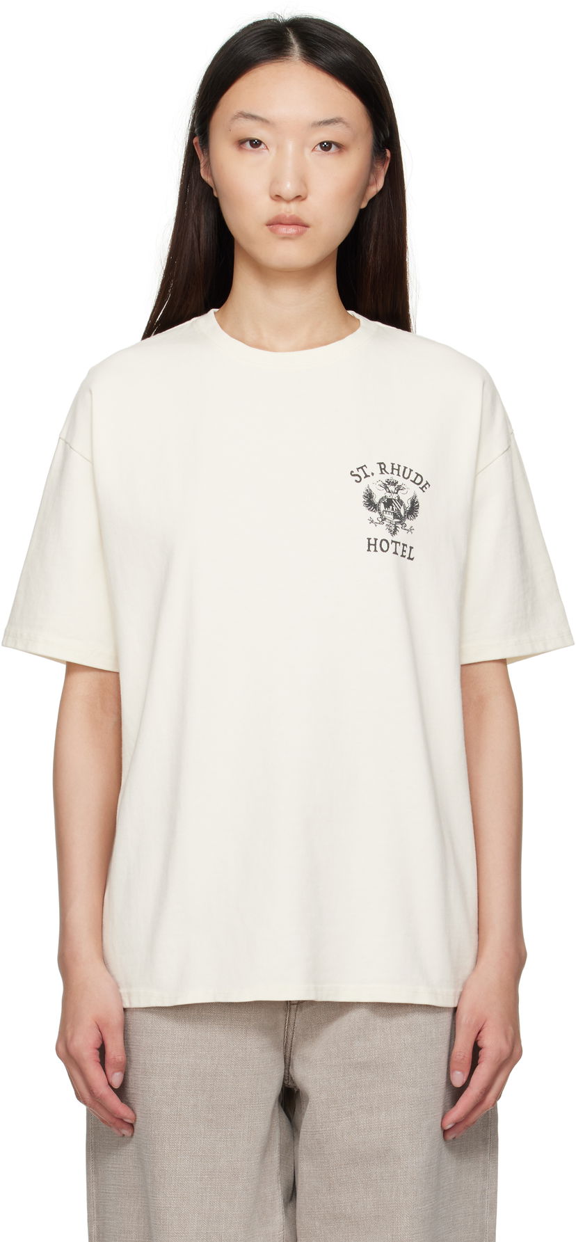 Tričko Rhude Rhude 'St. Rhude' Seal Graphic T-Shirt Biela | RHPF25TT01012