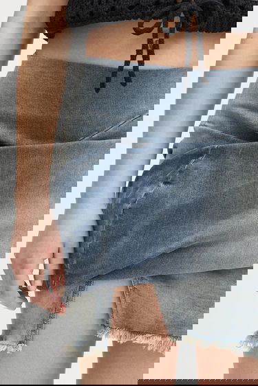 Sukňa Rick Owens Rick Owens DRKSHDW Draped Mini Denim Skirt Modrá | DS01E3343.SDWB, 3