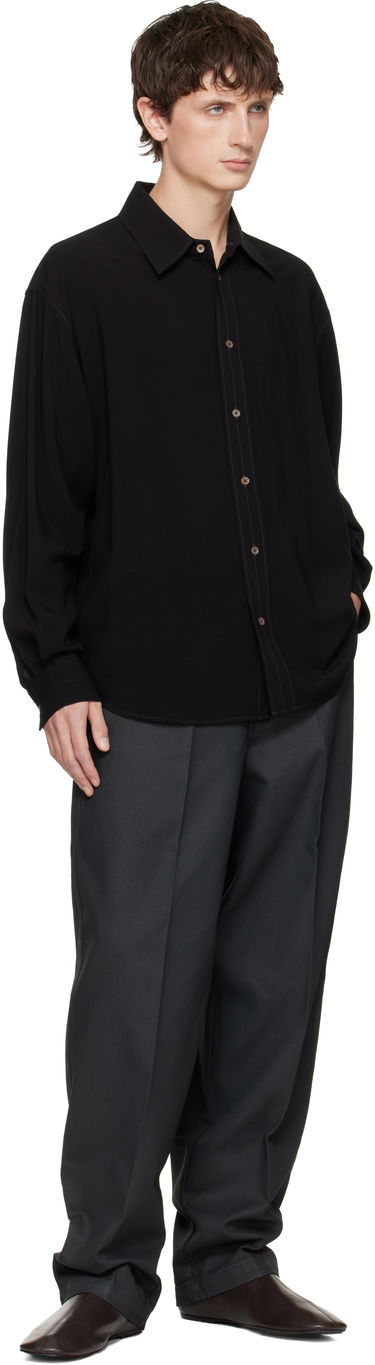 Košeľa LEMAIRE Long-Sleeve Relaxed Shirt with Contrast Stitching Čierna | SH1206 LF1286, 3