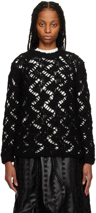 Sveter Comme des Garçons Comme des Garçons Open Knit Crewneck Sweater Čierna | GJ-N006-051, 0