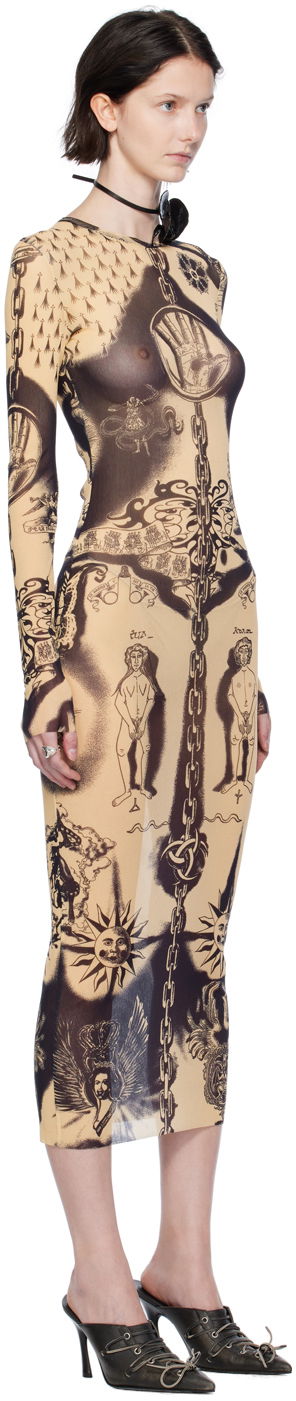 Šaty Jean Paul Gaultier Gaultier Heraldique Mesh Midi Dress Béžová | 23/15-F-RO075-T539-6359, 1