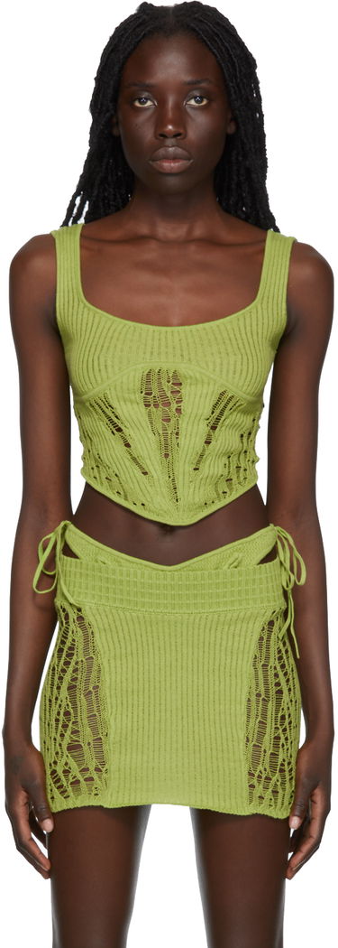 Súprava GUIZIO Guizio Knitted Tank Top and Mini Skirt Set Zelené | CLB 1, 0