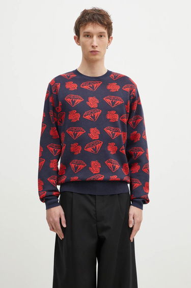 Sveter BILLIONAIRE BOYS CLUB Diamonds & Dollars Knitted Jumper Modrá | B24223, 0