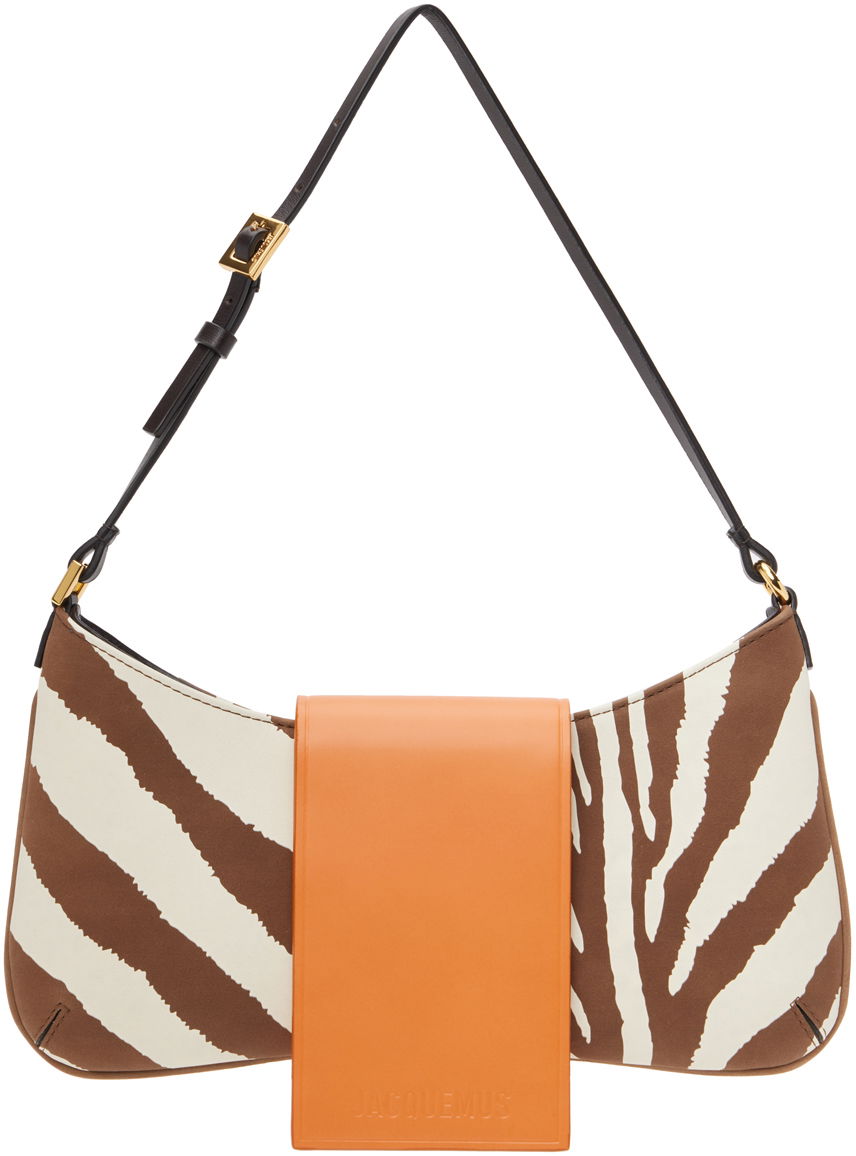 Taška cez rameno Jacquemus Le Raphia 'Le Bisou Imprime Zebre' Bag Hnedá | 23E231BA062-3066, 0