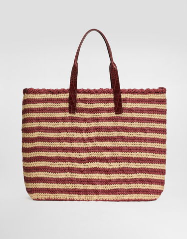 Tote bag Dolce & Gabbana Dolce & Gabbana Raffia Striped Shopper Tote Červená | BM2453A9U638B509, 2