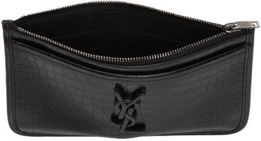 Peňaženka Saint Laurent Saint Laurent Niki Croc Bill Pouch Čierna | 606533 1QP0D, 2