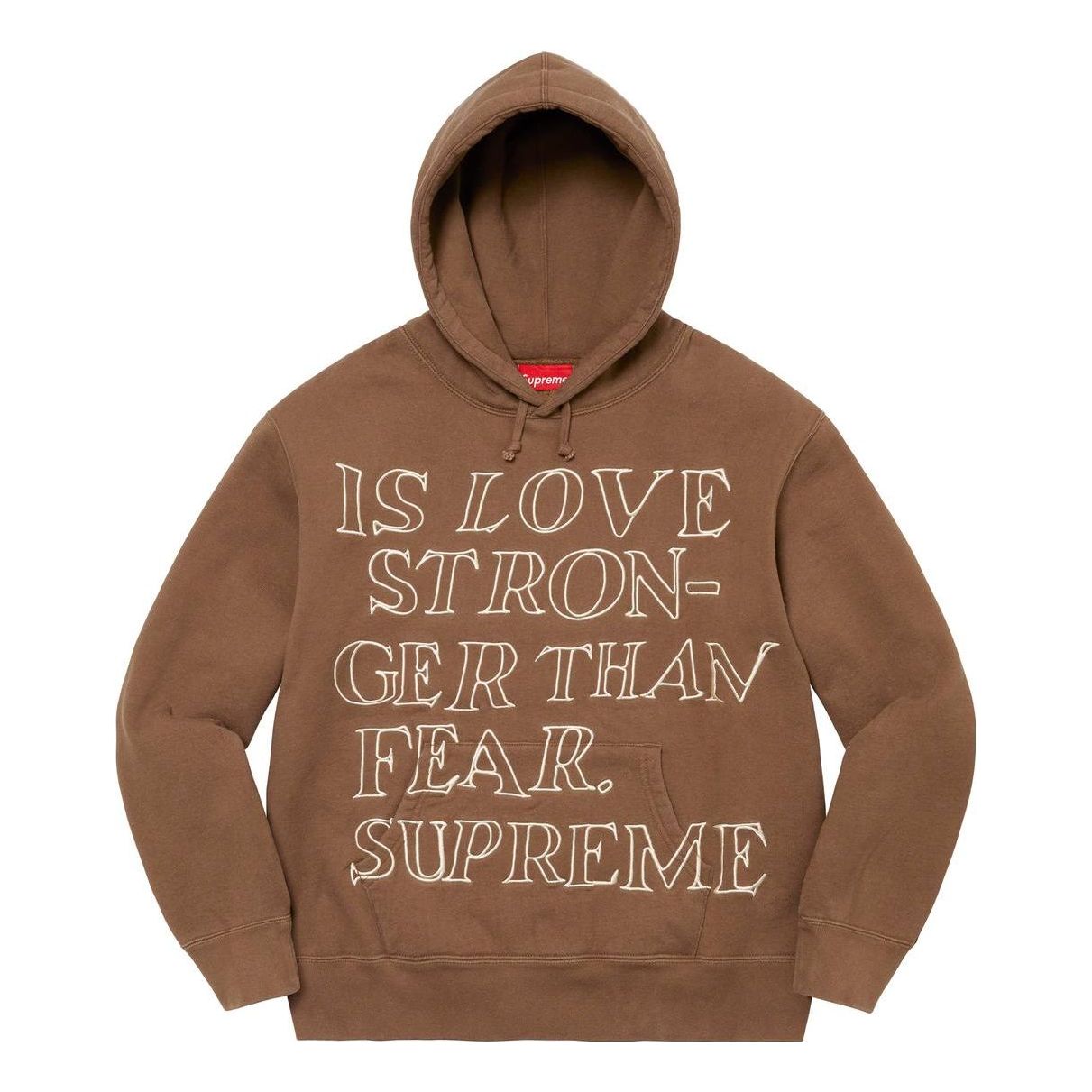 Mikina Supreme Stronger Than Fear Graphic Print Hoodie Hnedá | SUP-SS23-083, 0